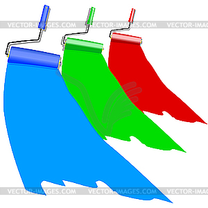 Three roller for painting. - vector image