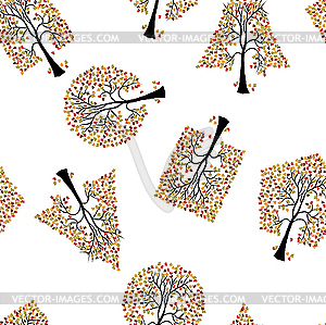 Seamless wallpaper the trees background - vector image