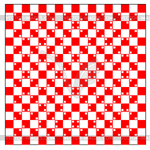 Иллюзия объема в красных и белых квадратов - клипарт в формате EPS