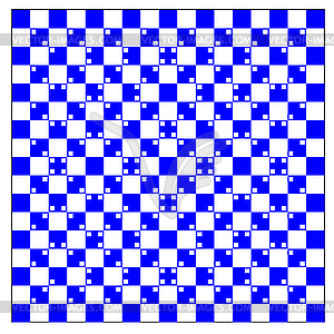 Illusion of volume in blue and white squares - vector clipart