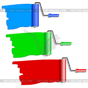 Three roller for painting. - vector clipart