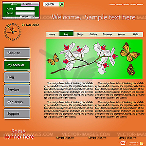 Template web site about nature - vector clip art