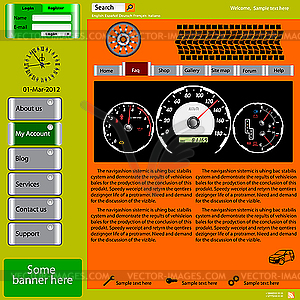 Template web site about automotive topics - vector image