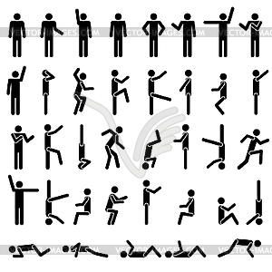 People in different poses Icon - vector image