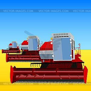 Combine harvester - stock vector clipart