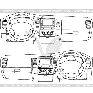 The car without driver on the road - vector clip art