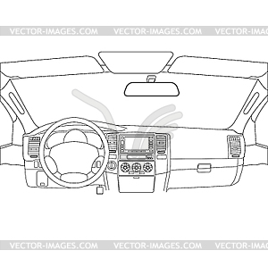 The car without driver on the road - vector image