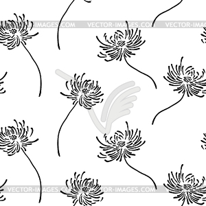 Floral wallpaper with set of different flowers. - vector clip art