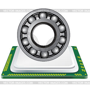 Bearing and computer processor - vector image