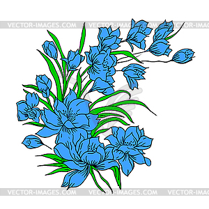 Flower bouquet, painted by hand. - vector image