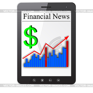 Financial News on Tablet PC - vector image