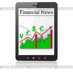 Financial News on Tablet PC - vector clipart