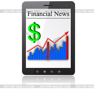 Financial News on Tablet PC - vector image