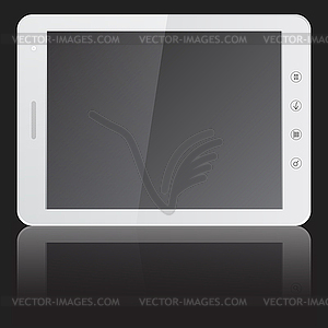 White tablet PC computer on black - vector clipart