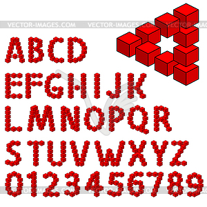 Abstract optical illusion three dimension alphabet set - royalty-free vector image