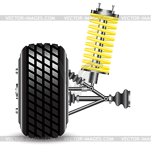 Передняя подвеска автомобиля - векторное изображение EPS