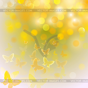 Abstract colourful background with butterflies - vector image