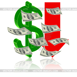 Crisis finance - vector clip art