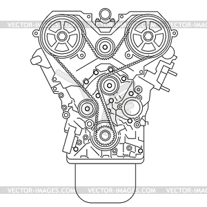 Internal combustion engine - vector clipart / vector image