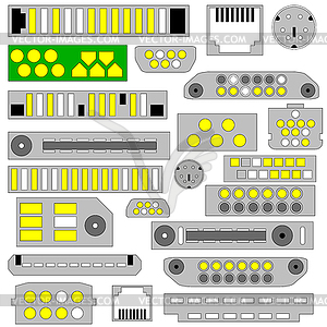 Video, audio and telephone connectors - vector clip art