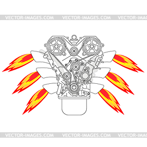 Internal combustion engine - vector clipart