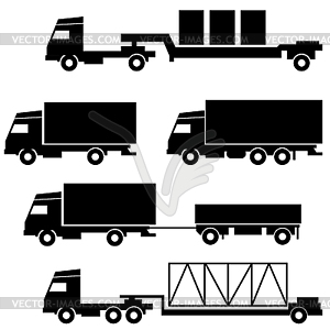 Set of icons - transportation symbols - vector clip art