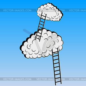 Clouds with stairs, - vector clip art