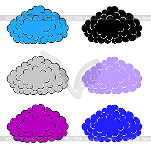 Set of colorful clouds - vector clipart