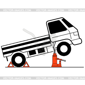 Device for lifting car repair.  - vector clip art