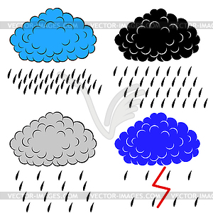 Clouds with precipitation, - vector clipart