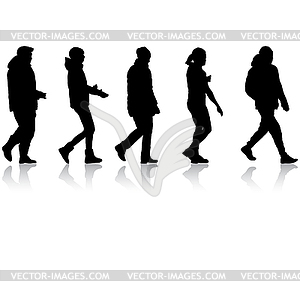 Silhouette Group of People Standing - vector clip art