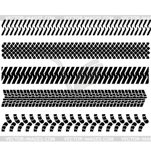 Set of detailed tire prints - vector clipart / vector image