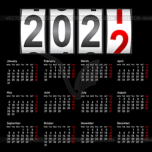 2022 calendar clip art