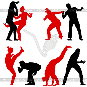 Set silhouette of Martial Arts - vector clipart