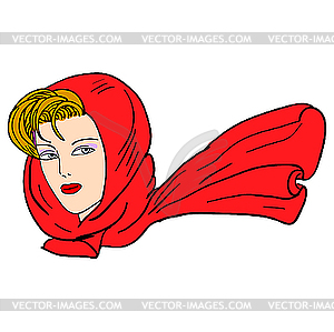 Woman's face - color vector clipart