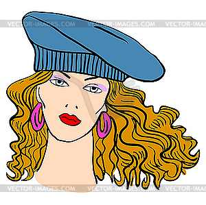 Woman's face - vector clip art