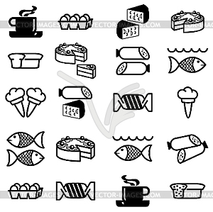 Food icons - vector clip art