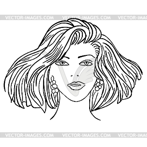 Woman`s face - vector clip art