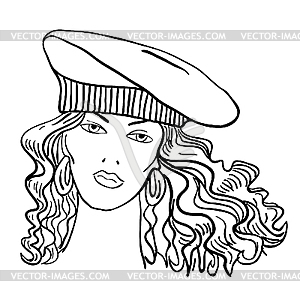 Woman`s face - vector clip art