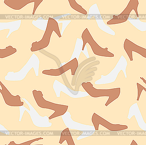 Woman shoes seamless pattern background - vector image