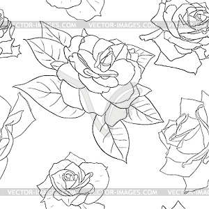 Seamless pattern with beautiful flowers - vector EPS clipart