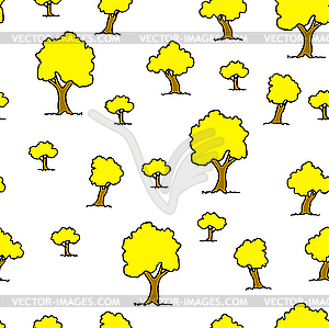 Seamless tree plant pattern background in - vector clipart