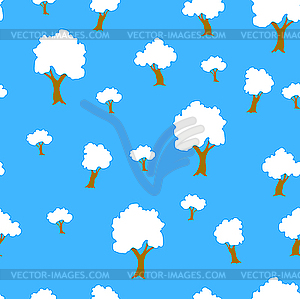 Seamless tree plant pattern background in - vector image