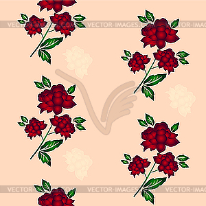 Seamless pattern seam with flower and leaves - vector image