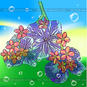 Floral background with flavor of blooming spring Bl - vector clipart