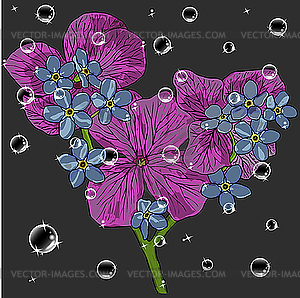 Floral background with flavor of blooming spring Bl - vector clipart