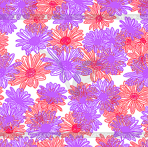 Flower seamless background - vector image