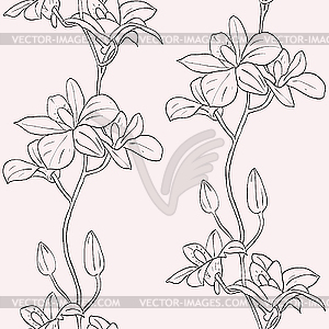 Seamless background with orchids - vector clipart