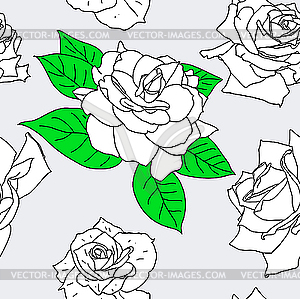 Seamless pattern with beautiful flowers - vector clip art