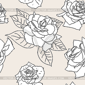 Seamless pattern with beautiful flowers - vector clipart